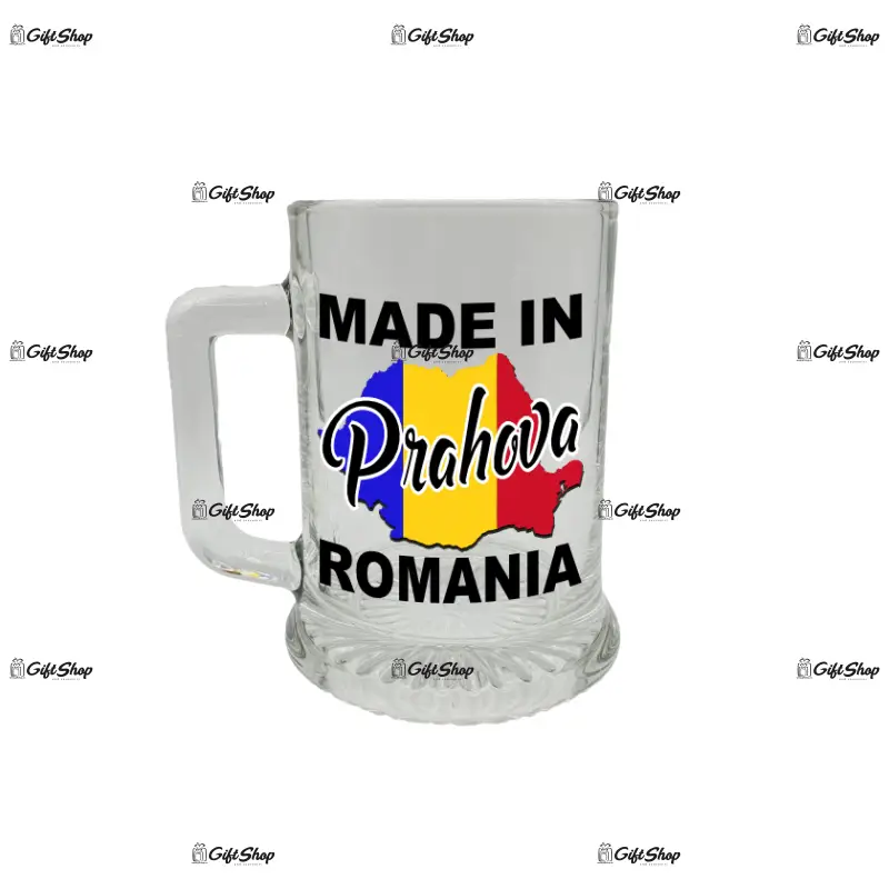 Made in prahova romania, halba cu mesaj